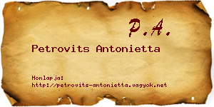 Petrovits Antonietta névjegykártya